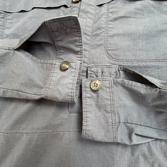 Title Nine Womens Wren Utility Shirt Dress Small Gray Long Sleeve Pocket Stretch - Picture 6 of 9